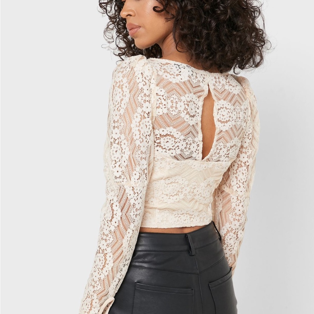 NWT Stunning Topshop cropped corset lace blouse